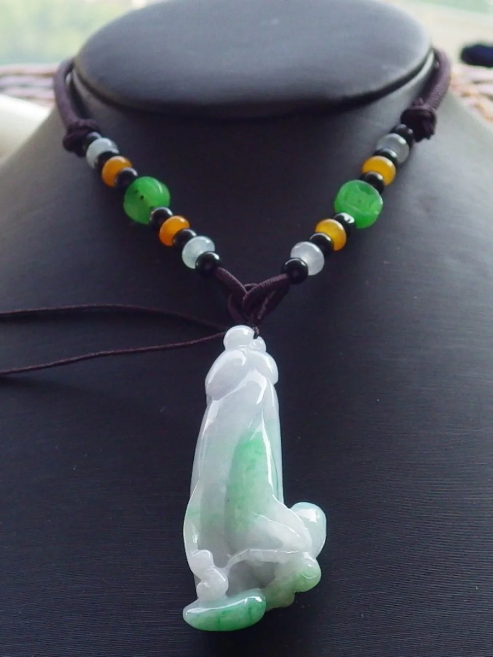 Certified Natural Myanmar Burma A Jade jadeite Spider Flower Pendant Necklace